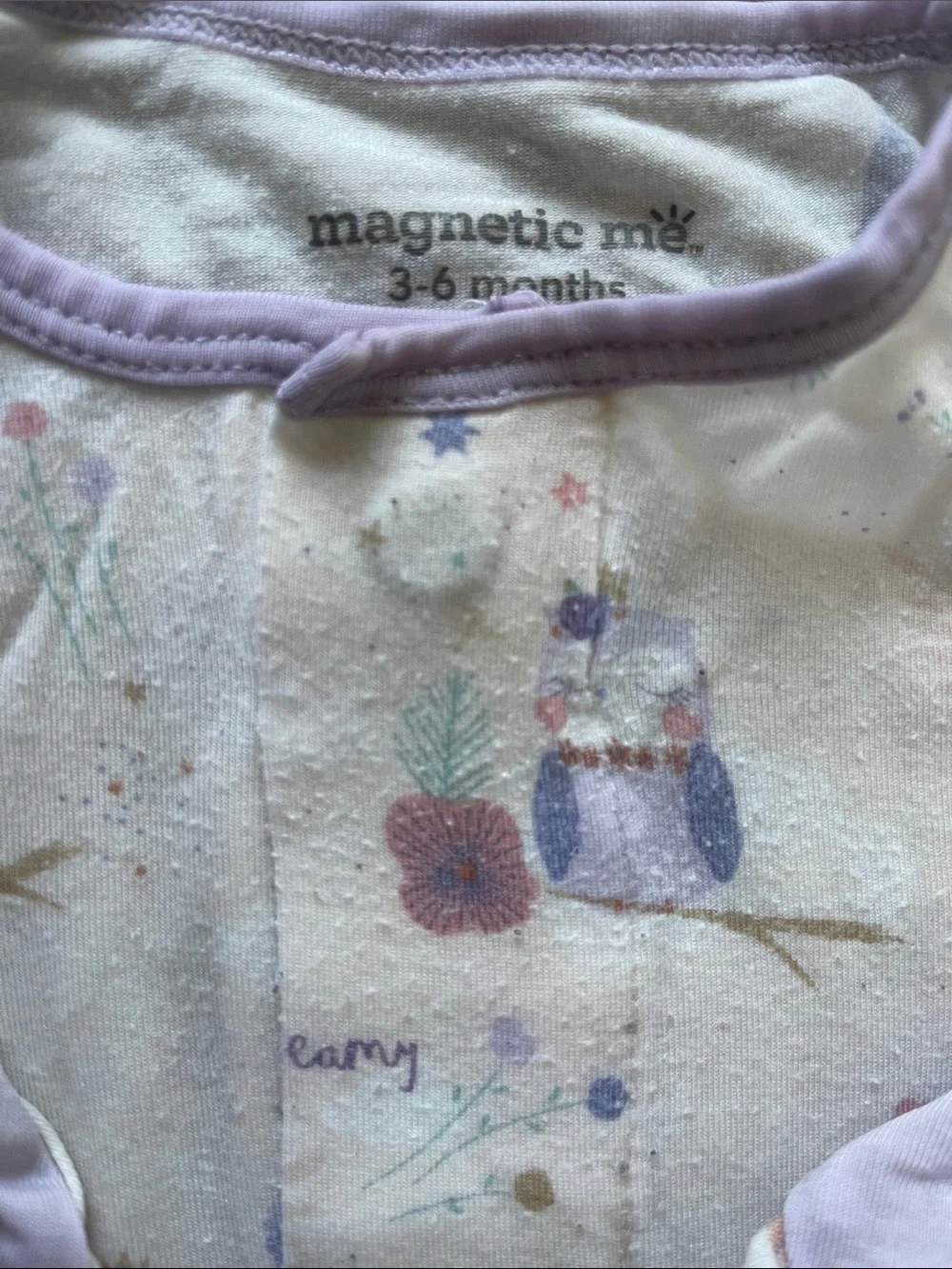 Magnetic Me Owl Print Footed Pajama - Size 3-6 months